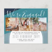 私たちは婚約した!写真モダンコラージュ招待状予算 (正面)