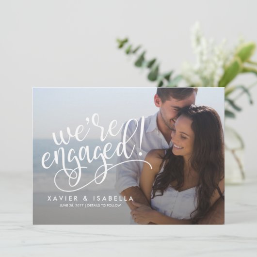 私たちは婚約した! |写真婚約の発表 案内状 (スタンド正面)