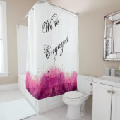 私たちは婚約しました - カップルの婚約水彩 シャワーカーテン (インサイチュ)
