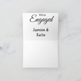 私たちは婚約しました カップル名 ロマンチック おしゃれ シンプル サンキューカード