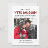 私たちは婚約しました フォト モダン おしゃれ クール エンゲージメント 案内状 (正面)