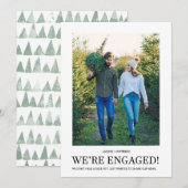 私たちは婚約しました フォト モダン エンゲージメント 案内状 (正面/裏面)