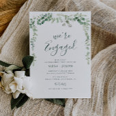 私たちは婚約しました☆ユーカリのグリーンが美しいエンゲージメント 招待状