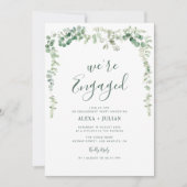 私たちは婚約しました☆ユーカリのグリーンが美しいエンゲージメント 招待状 (正面)