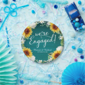 私たちは婚約しました！ ラスティックひまわり婚約パーティー ペーパープレート (パーティー)