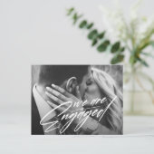 私たちは婚約しました | 写真婚約発表カード 案内ポストカード (スタンド正面)