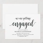 私たちは婚約しました、婚約パーティーの招待状 招待状 (正面/裏面)