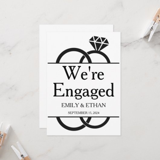 私たちは婚約しました 婚約発表カード 招待状 (正面/裏面インサイチュ)