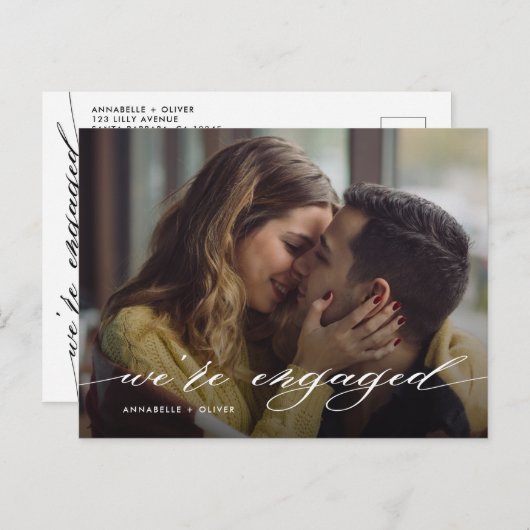 私たちは婚約しました 現代の写真 案内ポストカード (正面/裏面)
