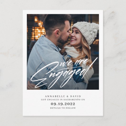 私たちは婚約しました 現代の写真 発表 ポストカード (正面)