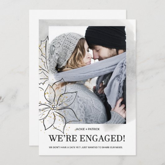 私たちは婚約しました 現代の婚約発表 フォト 案内状 (正面/裏面)