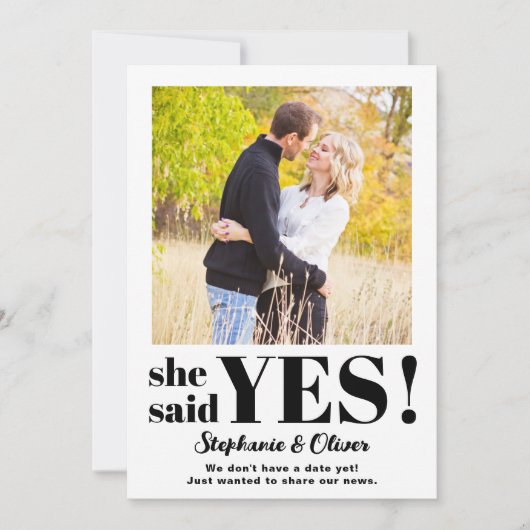 私たちは婚約しました 現代風 結婚発表カード セーブザデート (正面)