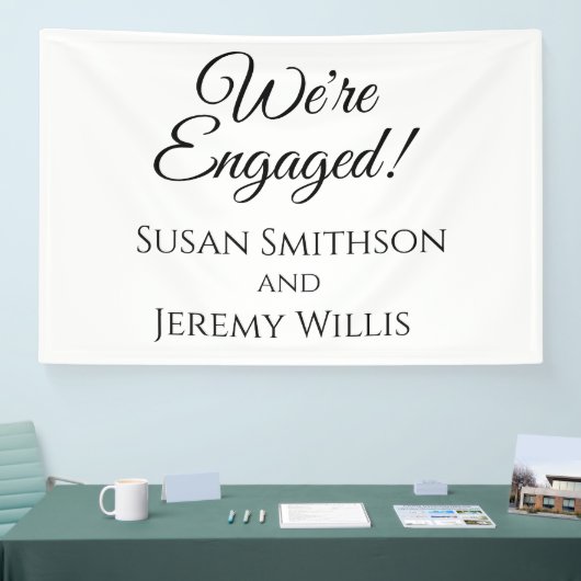 私たちは婚約パーティバナ婚約したーの装飾 横断幕 (トレードショー)