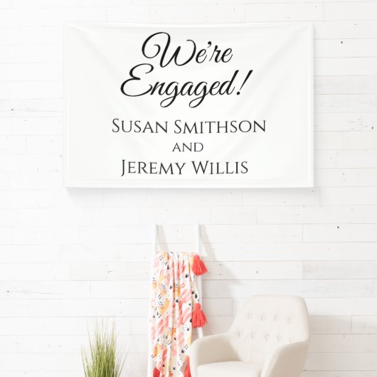 私たちは婚約パーティバナ婚約したーの装飾 横断幕 (インサイチュ)