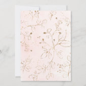 私たちは婚約パーティピンクの婚約した金ゴールドフローラ 招待状 (裏面)