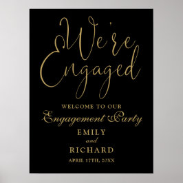 私たちは婚約パーティ婚約したウェルカムサイン ポスター