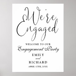 私たちは婚約パーティ婚約したウェルカムサイン ポスター
