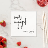 私たちは婚約パーティ婚約したナプキンス スタンダードカクテルナプキン (インサイチュ)