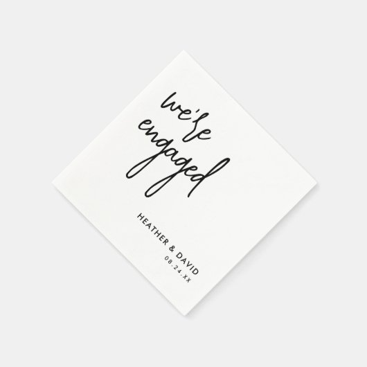 私たちは婚約パーティ婚約したナプキンス スタンダードカクテルナプキン (角)