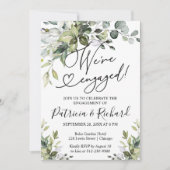 私たちは婚約パーティ婚約した発表 招待状 (正面)