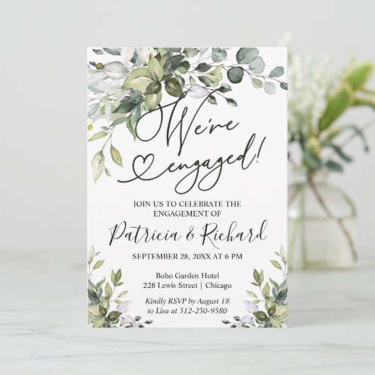 私たちは婚約パーティ婚約した発表 招待状 (スタンド正面)