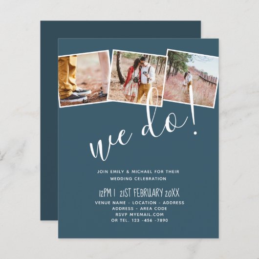 私たちは婚約パーティ招待状の色をモダン行う (正面/裏面)