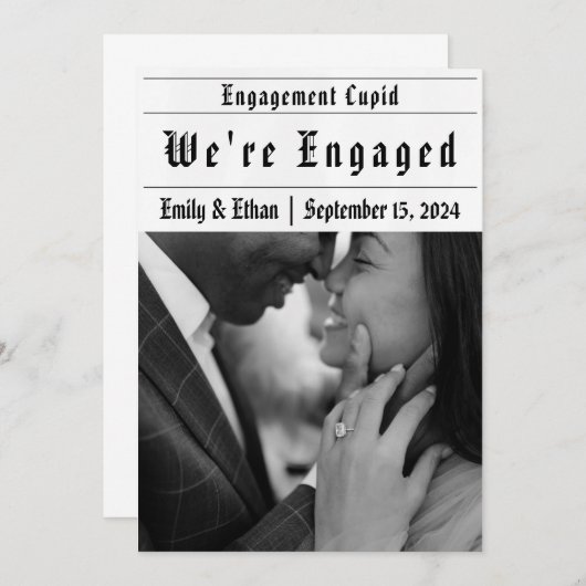 私たちは婚約婚約したのアナウンスカード 招待状 (正面/裏面)