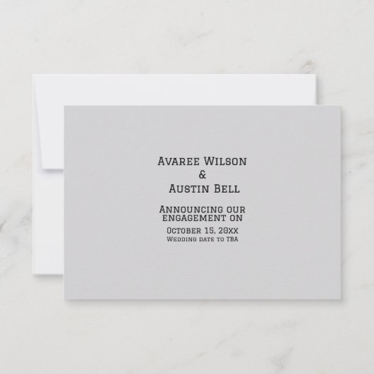 私たちは婚約婚約した発表 カード (裏面)