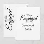 私たちは婚約者カップル名ロマンチックスタイリッシュシンプル ポストカード (正面/裏面)