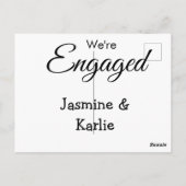 私たちは婚約者カップル名ロマンチックスタイリッシュシンプル ポストカード (裏面)