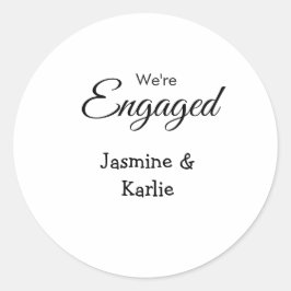 私たちは婚約者カップル名ロマンチックスタイリッシュシンプル ラウンドシール