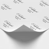 私たちは婚約者カップル名ロマンチックスタイリッシュシンプル ラッピングペーパー (角)