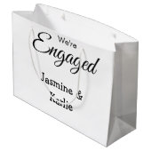 私たちは婚約者カップル名ロマンチックスタイリッシュシンプル ラージペーパーバッグ (裏面アングル)