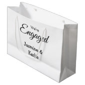 私たちは婚約者カップル名ロマンチックスタイリッシュシンプル ラージペーパーバッグ (正面アングル)