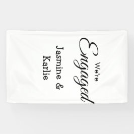 私たちは婚約者カップル名ロマンチックスタイリッシュシンプル 横断幕