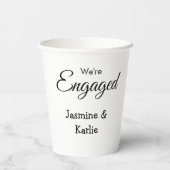 私たちは婚約者カップル名ロマンチックスタイリッシュシンプル 紙コップ (裏面)