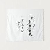 私たちは婚約者名ロマンチックスタイリッシュシンプル タペストリー (正面(横))