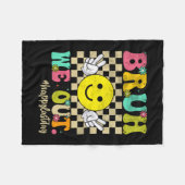 私たちは学校の最後の日に女の子の男の子グルービー幸せ フリースブランケット (正面(横))