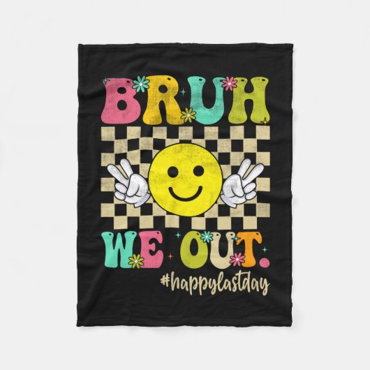 私たちは学校の最後の日に女の子の男の子グルービー幸せ フリースブランケット (正面)