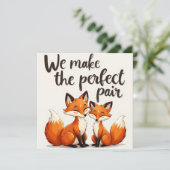 私たちは完璧なペアを作る可愛いキツネバレンタインデー シーズンカード (スタンド正面)
