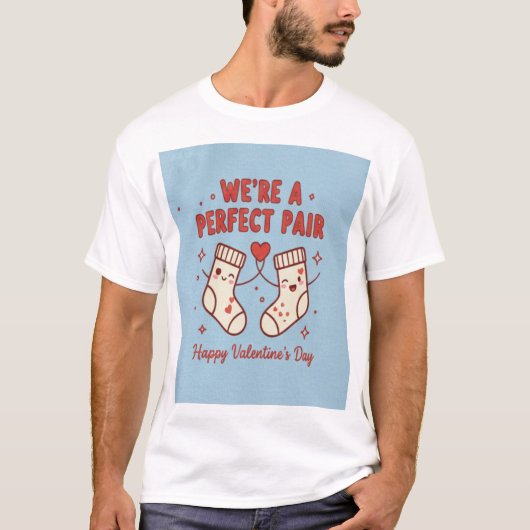 "私たちは完璧なペア" バレンタインTシャツ Tシャツ (正面)