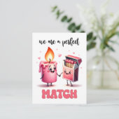 私たちは完璧なマッチおもしろいパニー・バレンタイン ポストカード (スタンド正面)