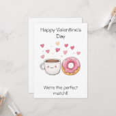 私たちは完璧なマッチ! - かわいい&ユーモアたっぷりのバレンタイン カード (正面/裏面インサイチュ)