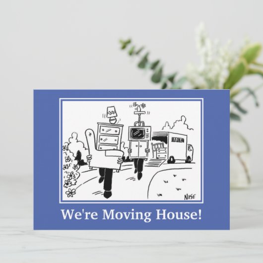 私たちは家の案内カードを移動している。 案内状 (スタンド正面)