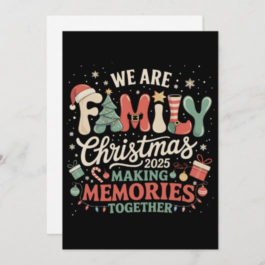 私たちは家族のクリスマスに一緒に思い出を作っている シーズンカード (正面/裏面)