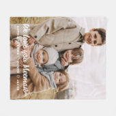 私たちは家族の写真を見て愛モダンし独身のている フリースブランケット (正面(横))