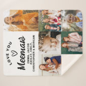 私たちは家族の写真コラージュを満たすよモダンうに愛 シェルパブランケット (正面(横))