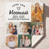 私たちは家族の写真コラージュを満たすよモダンうに愛 シェルパブランケット