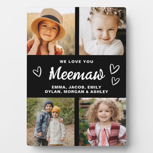 私たちは家族の写真コラージュを満たすよモダンうに愛 フォトプラーク (正面)