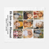 私たちは家族の写真コラージュを満たすよモダンうに愛 フリースブランケット (正面(横))